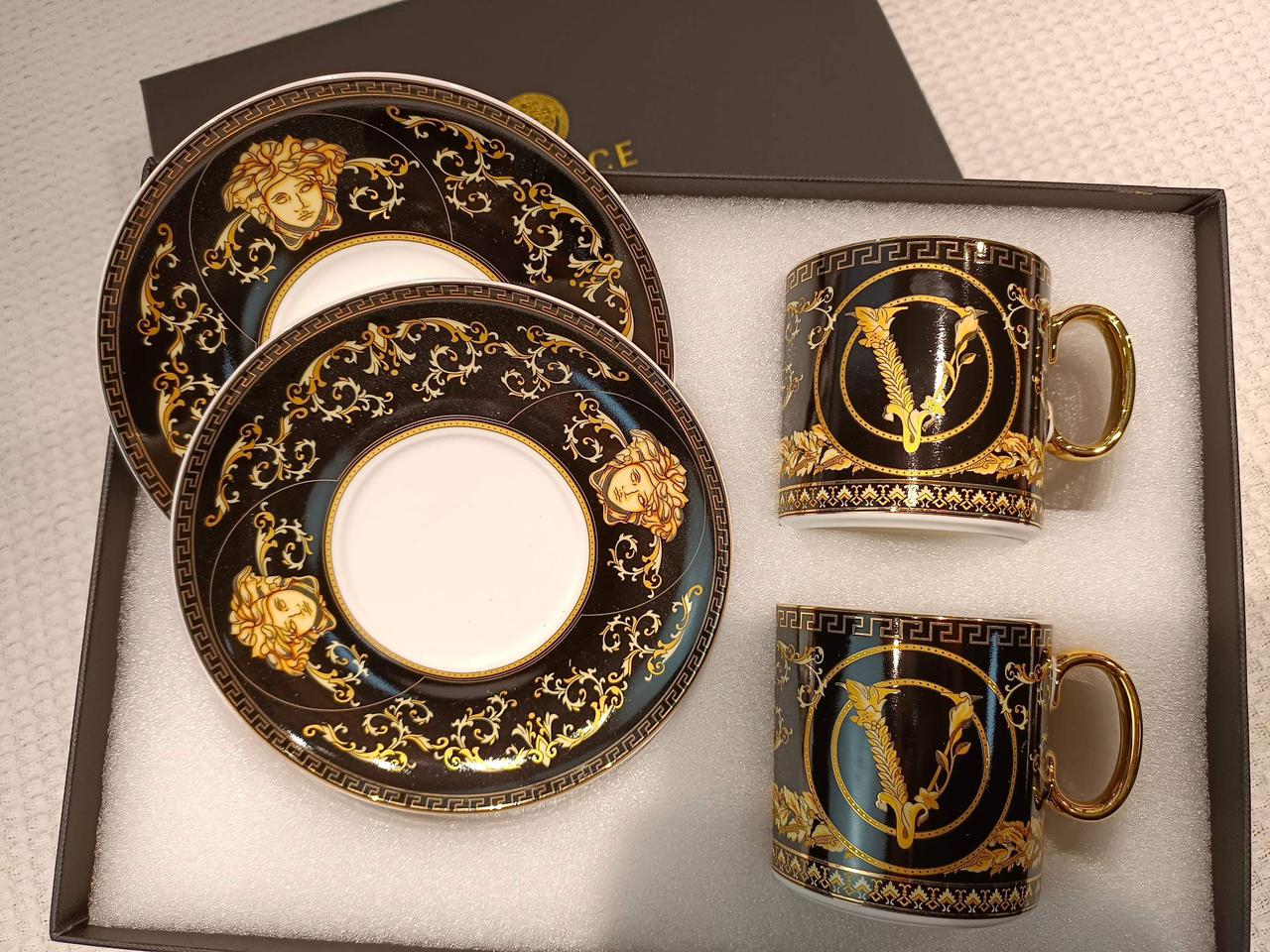 Versace Tea set of two cups many colors available